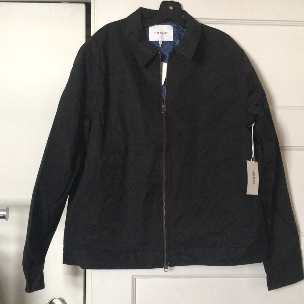 NWT Frame Denim black lined club jacket Size XL